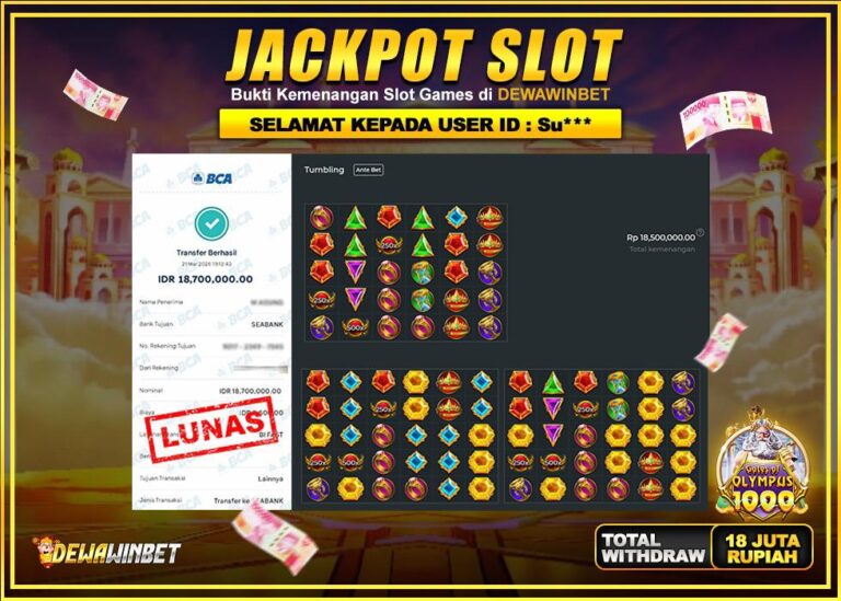 DEWAWINBET – JACKPOT SLOT GATOT KACA Rp 18.700.000 ,-LUNAS