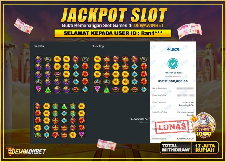 DEWAWINBET – JACKPOT SLOT GATES OF OLYMPUS SUPER SCATTER Rp 11.000.000,- LUNAS