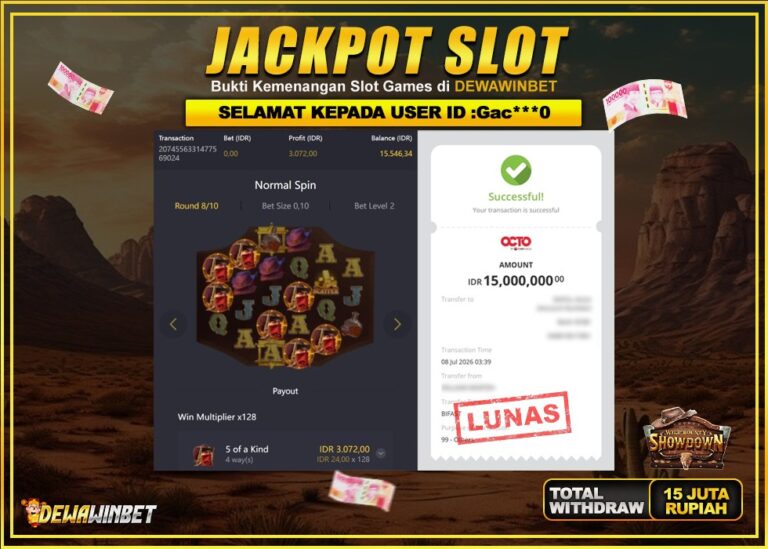 DEWAWINBET – JACKPOT SLOT WILD BOUNTY SHOWDOWN Rp 15.000.000,- LUNAS